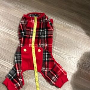🍁💐Plaid Dog Jumpsuit - Red and Black